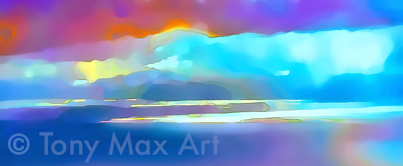 "Coastal Vista 65 – Panorama" -  British Columbia art prints by artist Tony Max