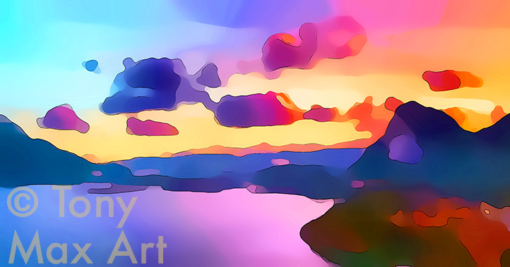 "Coastal Vista 69" - B. C. art by painter Tony Max