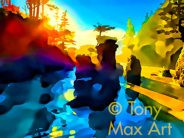"Coastal Vista 85" – Coastal British Columbia art by artist Tony Max