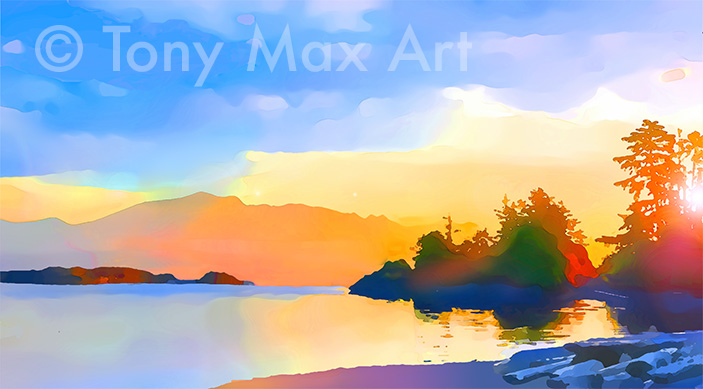 "Coastal Vista 9" – Canadian landscape art prints by artist Tony Max