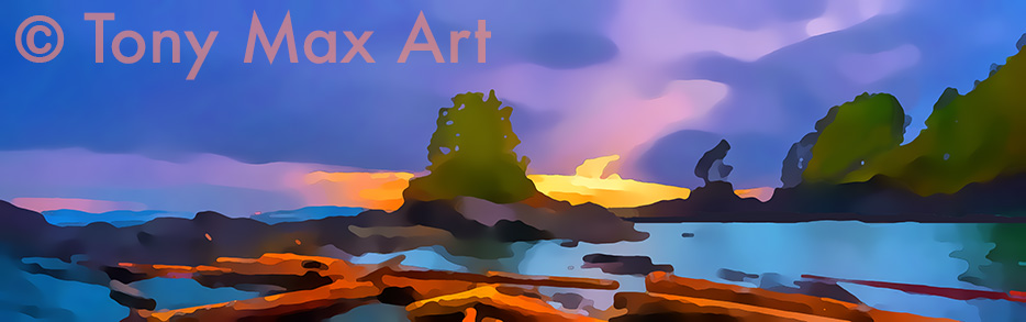 "Coastal Vista 92" – BC coastal art by artist Tony Max