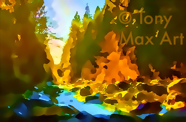 "Creek 1" –  painter Tony Max nature paintings