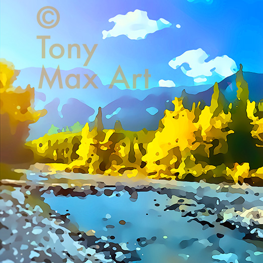 "Creek 5 &ndash; Square" &ndash; Alberta art by painter Tony Max