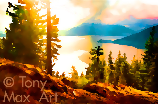 "Deeks Creek Bluffs"  - B. C. art by artist Tony Max