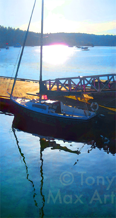 "Early Morning –  Ganges Harbour" – B. C. fine art by painter artist Tony Max