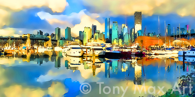 "False Creek 1 – Closeup" – Tony Max Vancouver paintings