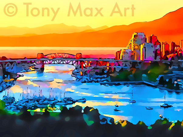"False Creek Scenery &ndash; Closeup" &ndash;  Vancouver prints by artist Tony Max