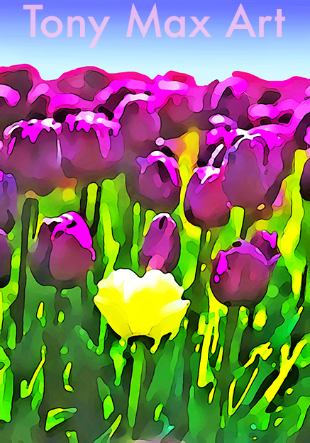 "Field of Flowers 4" - flower printss by Tony Max painter