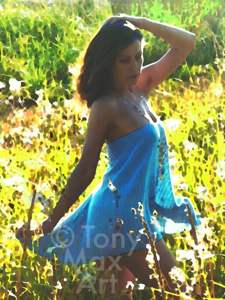 Field of Flowers - art images of women by Canadian artist Tony Max