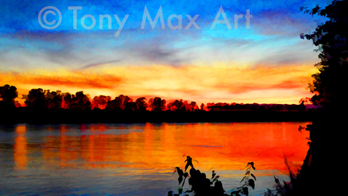 Fraser River – Zenish Gleam – Coquitlam art and Fraser River art and BC art by artist Tony Max