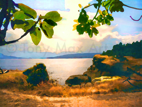 "From Hornby's Cliffs" -  British Columbia art prints by artist Tony Max