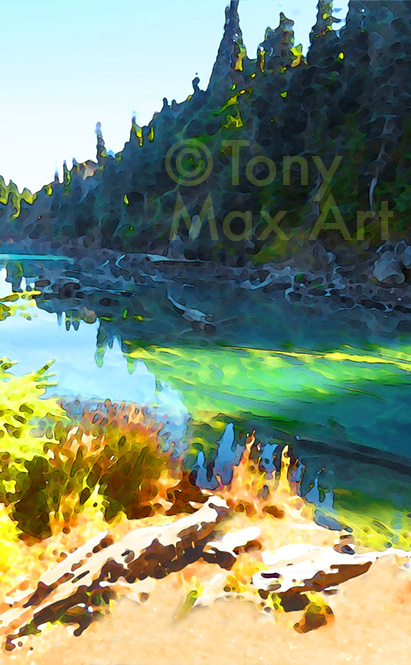 "Garibaldi – Strewn Wood" -  Canadian landscape art prints by artist Tony Max
