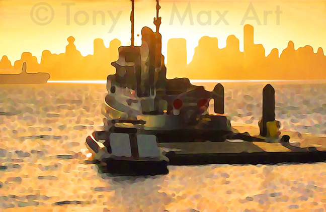 Golden Skyline - Vancouver Art Prints by artist Tony Max
