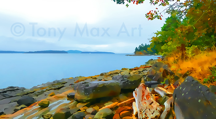 "Gray Day in September" – B. C. art by printmaker Tony Max