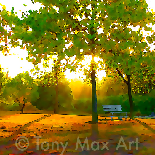 "Green-Gold Autumn" - Vancouver art prints by Canadian artist Tony Max