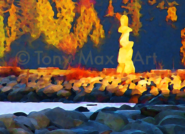 Inukshuk – Golden Light - BC Art Prints by artist Tony Max