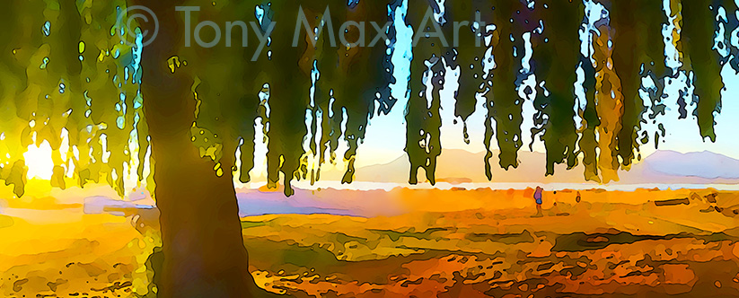 "Jericho Sunset &ndash; Close-up Simple".  Vancouver, B. C. art by artist Tony Max