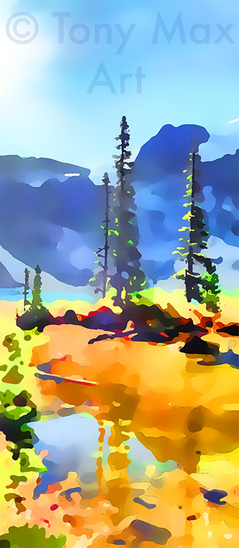 "Joffre Lake – Thin Trees Tall" – fine art of western Canada by artist Tony Max