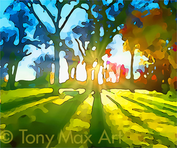 "Kits – Backlit Trees 2" – Vancouver art by painter Tony Max