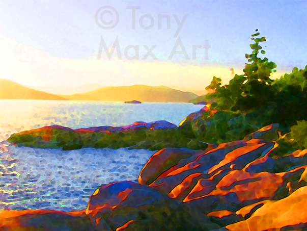 "Lighthouse Park Sunset" - Vancouver art by artist Tony Max