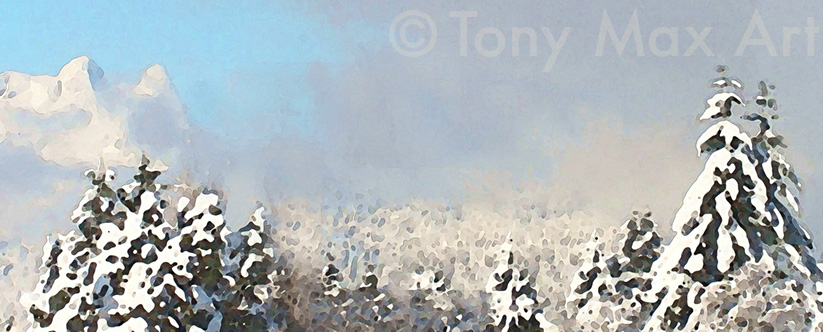 "Lions Peaks - Winter Wonder" - Vancouver fine art by artist Tony Max
