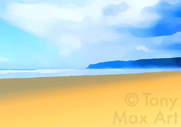 "Long Beach Expanse – Close-up" – British Columbia coastal paintings by Tony Max