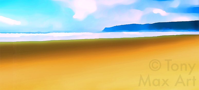 "Long Beach – Expanse – Panorama" – British Columbia inkjet art by artist Tony Max