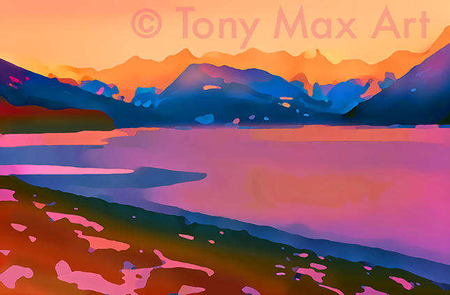 "Mountain 103" – contemporary landscape paintings by painter artist Tony Max