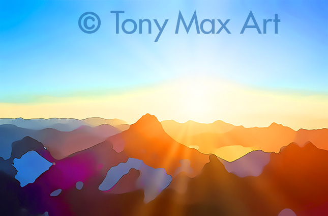 "Mountain 164" – contemporary mountain art by Tony Max – B. C.'s best artist painter