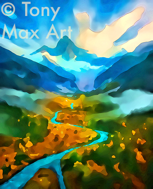 "Mountain 171" – landscape paintings by painter Tony Max