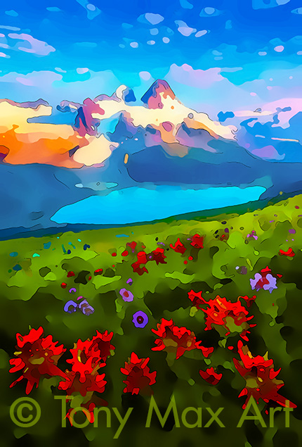 "Mountain 182" - B. C. landscape paintings by artist Tony Max