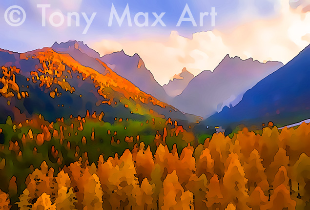 "Mountain 213" - B. C. landscape paintings by artist Tony Max