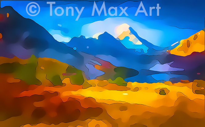 "Mountain 218" - Mount Assinaboine Provincial Park &ndash; BC paintings by artist Tony Max