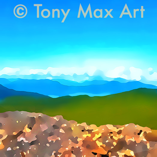 "Mountain 220 &ndash; Square" &ndash; B. C. landscape art by Tony Max &ndash; B. C.'s best artist