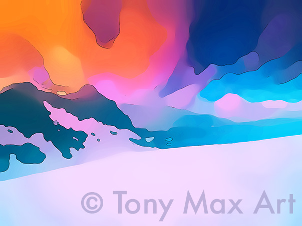 "Mountain 90" –  Canadian mountain art by artist Tony Max