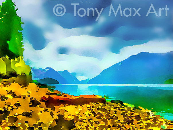 "Mountain Grandeur 11" –  Canadian landscape art by artist Tony Max
