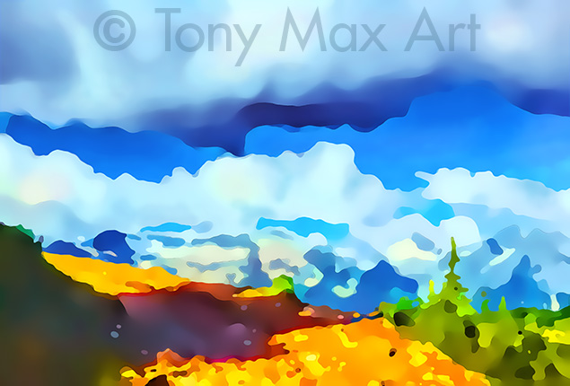 "Mountain Grandeur 18" –  British Columbia paintings by Tony Max
