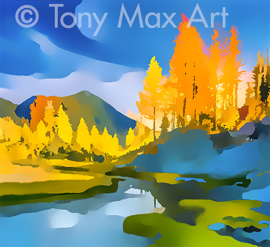 "Mountaain Grandeur 22 – Moderately Horizontal" – Canadian landscape art by painter Tony Max