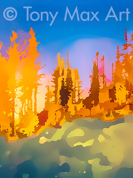 Mountain Grandeur 22 – Vertical" – British Columbia paintings by painter artist Tony Max