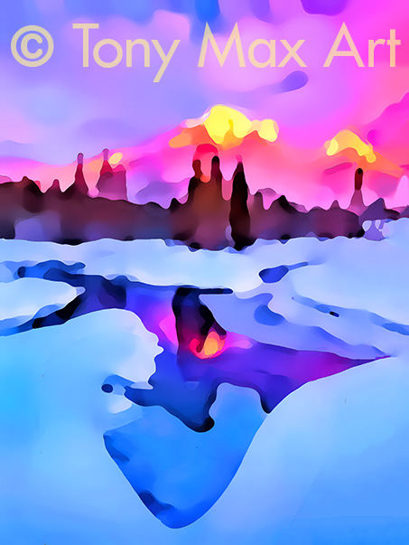 Mountain Grandeur 25" – Washington state paintings by painter artist Tony Max