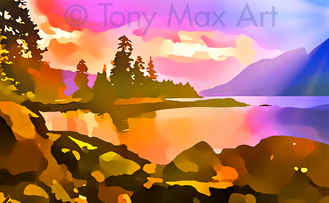 "Mountain Grandeur 27 – Long" -  B. C. art by landscape painter Tony Max