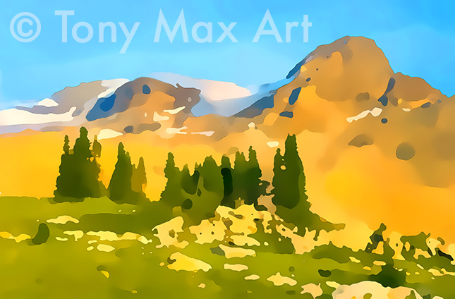 "Mountain Grandeur 40" - Canadian mountain art by artist Tony Max