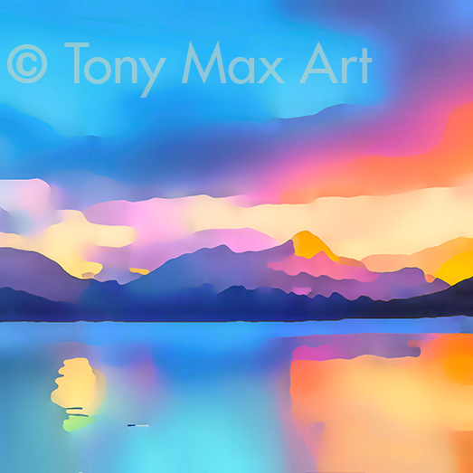 "Mountain Grandeur 5 – Square" – B. C. landscape art prints by Tony Max – B. C.'s best artist