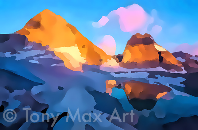 "Mountain Grandeur 54" – contemporary Canadian landscape art by artist Tony Max