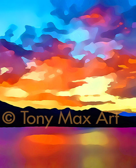 "Mountain Grandeur 8 – Verticall" – visual art by painter Tony Max