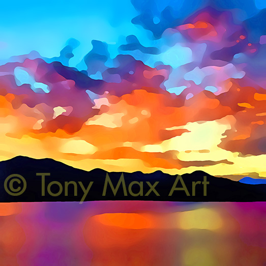 "Mountain Grandeur 8" – nature landscape art by painter Tony Max