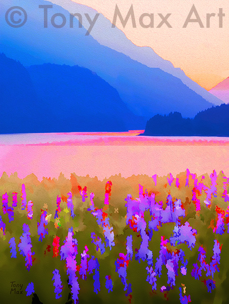 "Mountain Wildflower Meddley" –  Canadian landscape art by artist Tony Max