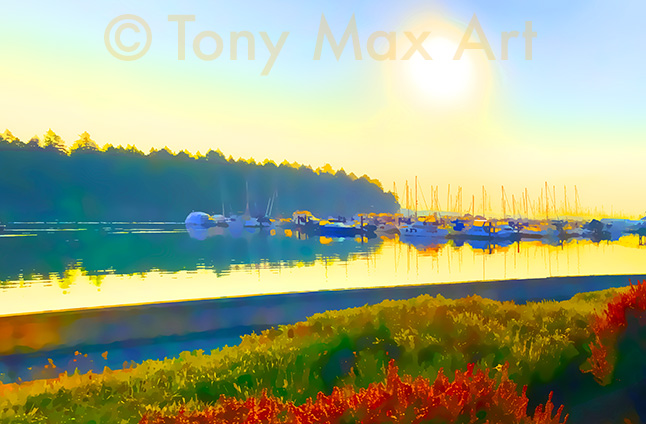 "Nanaimo Harbour –  Close-up" - B. C. art by artist Tony Max