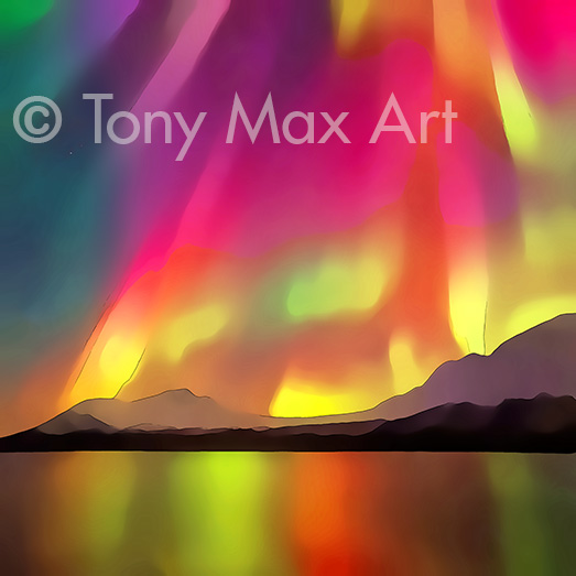 "Northern Lights 11" – Northern Lights prints by painter Tony Max