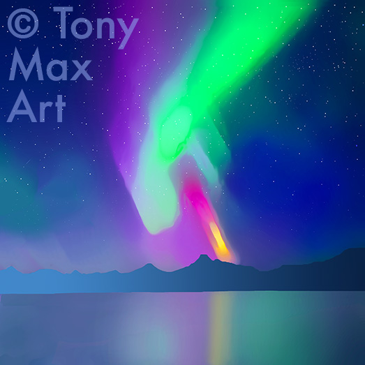"Northern Lights 12" – Northern Lights prints by painter Tony Max